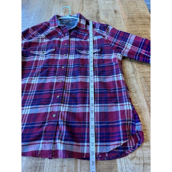 Jachs Girlfriend Women's Red Plaid Long Sleeve Pearl Snap Button Down Shirt M - Picture 10 of 11